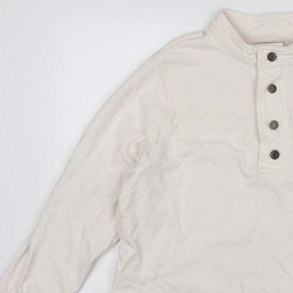 Gap Work-Force Men’s Ivory L Button Henley Sweatshirt Cotton