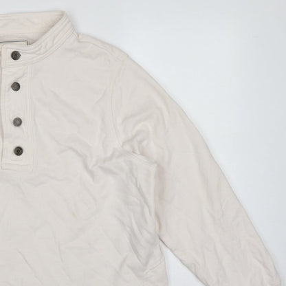Gap Work-Force Men’s Ivory L Button Henley Sweatshirt Cotton