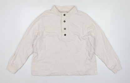 Gap Work-Force Men’s Ivory L Button Henley Sweatshirt Cotton