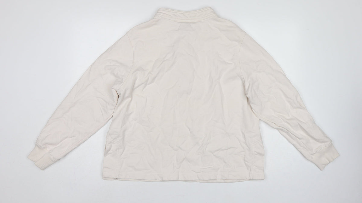 Gap Work-Force Men’s Ivory L Button Henley Sweatshirt Cotton