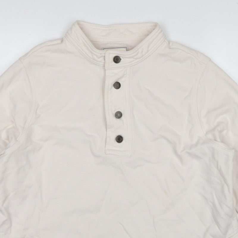 Gap Work-Force Men’s Ivory L Button Henley Sweatshirt Cotton