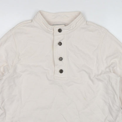 Gap Work-Force Men’s Ivory L Button Henley Sweatshirt Cotton