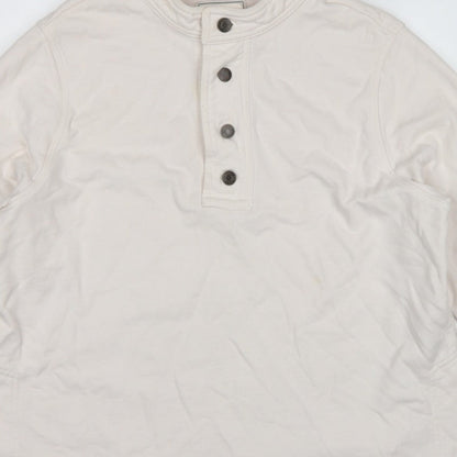 Gap Work-Force Men’s Ivory L Button Henley Sweatshirt Cotton