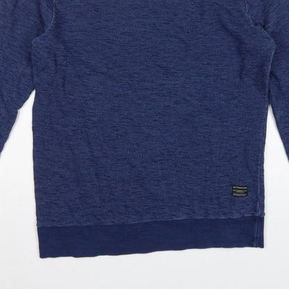 Revolution Men’s Blue Small Crew Neck Cotton Pullover Sweatshirt