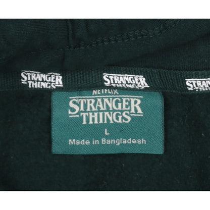 Primark Stranger Things Women's Green L Hawkins 1987 Pullover Hoodie