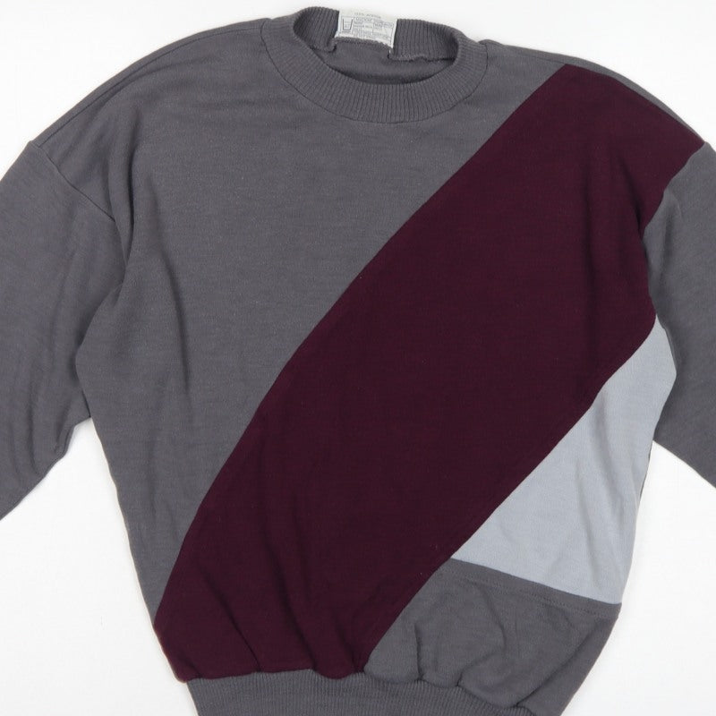 Greenwoods Active Women Grey M Colourblock Acrylic Sweatshirt Pullover