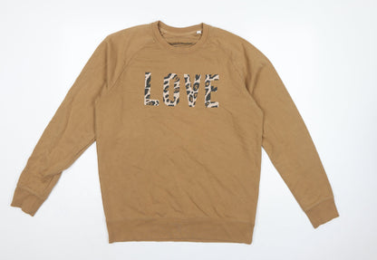 Selfish Mother Women’s Brown L Love Leopard Print Raglan Sweatshirt