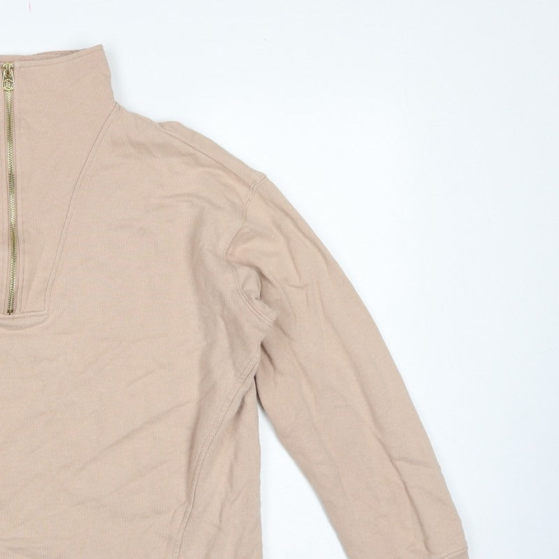 Joules Women Beige UK 14 Pullover Sweatshirt Gold 1/2 Zip