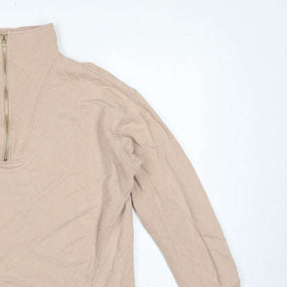 Joules Women Beige UK 14 Pullover Sweatshirt Gold 1/2 Zip