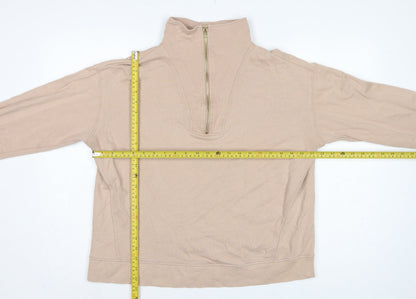 Joules Women Beige UK 14 Pullover Sweatshirt Gold 1/2 Zip