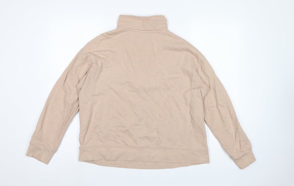 Joules Women Beige UK 14 Pullover Sweatshirt Gold 1/2 Zip