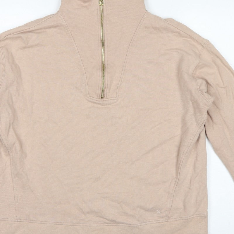 Joules Women Beige UK 14 Pullover Sweatshirt Gold 1/2 Zip