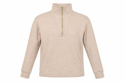 Joules Women Beige UK 14 Pullover Sweatshirt Gold 1/2 Zip