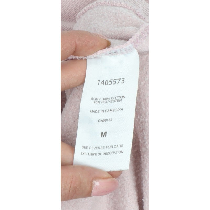 Champion Women’s Pink M Pullover Hoodie Embroidered Logo