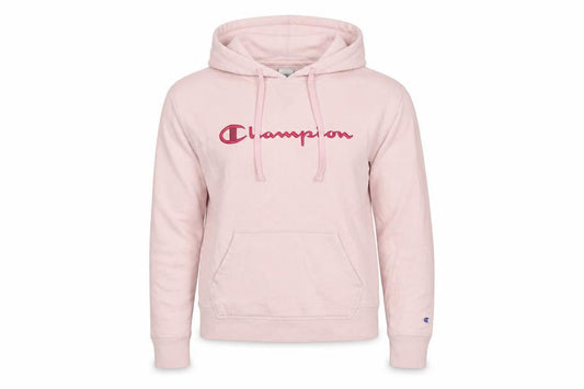 Champion Women’s Pink M Pullover Hoodie Embroidered Logo