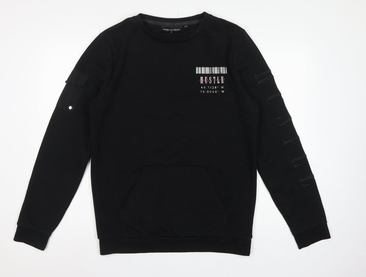 Supply & Demand Men’s Black M Pullover Crew Neck Graphic Sweatshirt