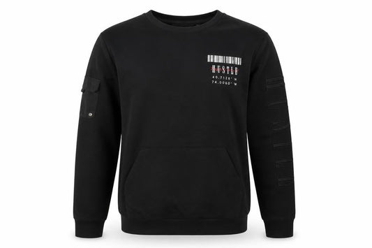 Front view of Supply & Demand Men’s Black M Pullover Crew Neck Graphic Sweatshirt