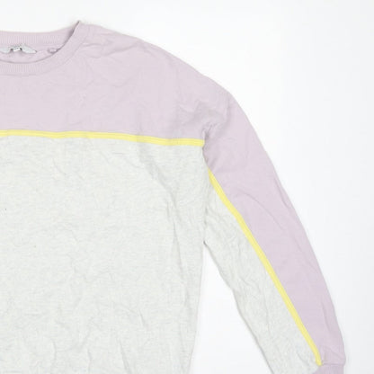 Next Women Multicoloured UK 14 Colourblock Cotton Pullover Sweatshirt