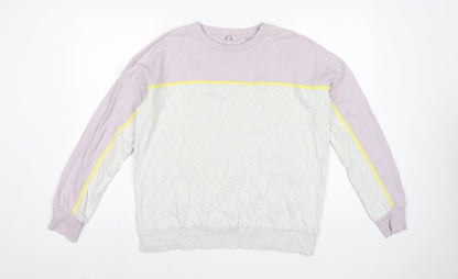 Next Women Multicoloured UK 14 Colourblock Cotton Pullover Sweatshirt