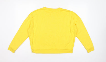 Looney Tunes Women Yellow XS Graphic Print Crew Neck Sweatshirt