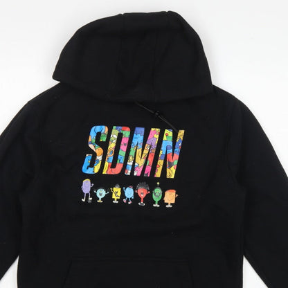 SDMN Men Black M Pullover Hoodie Mr Men Little Miss Graphic