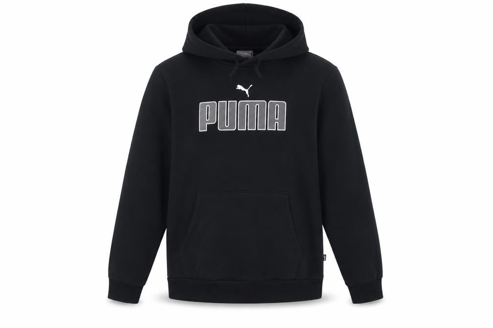 Puma Men’s Black S Pullover Hoodie Logo Graphic Print Pocket