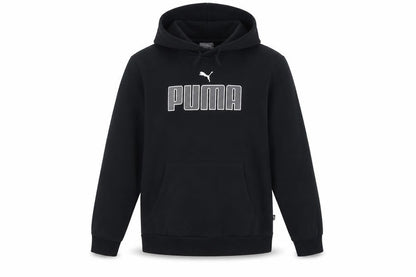 Puma Men’s Black S Pullover Hoodie Logo Graphic Print Pocket