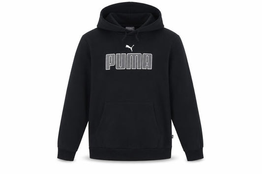 Puma Men’s Black S Pullover Hoodie Logo Graphic Print Pocket