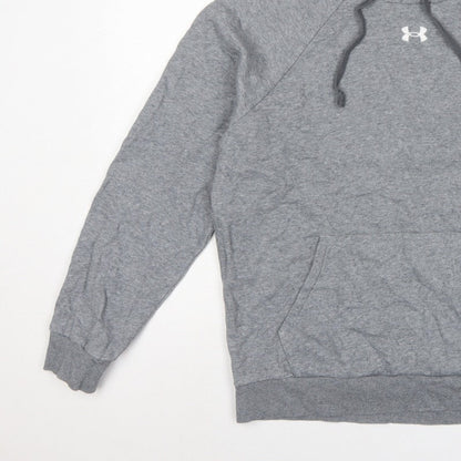 Under Armour Men’s Grey M Pullover Hoodie Logo Sports Fleece