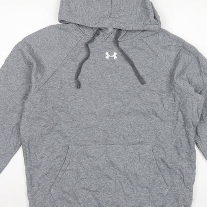Under Armour Men’s Grey M Pullover Hoodie Logo Sports Fleece