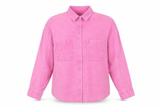 Divided H&M Women Pink UK 6 Cotton Corduroy Button-Up Shirt