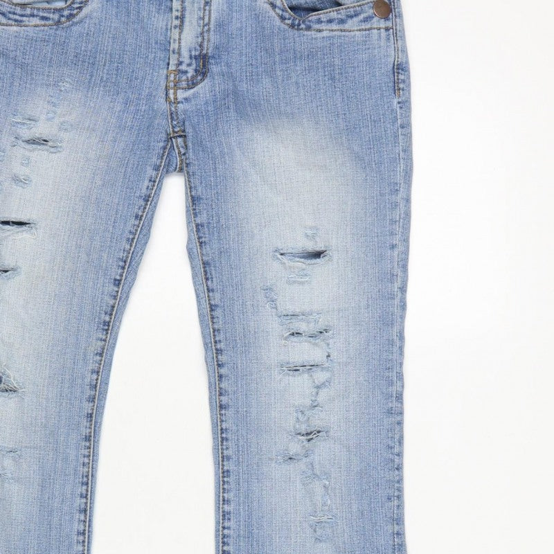 Adore Women’s Blue Size 12 Low Rise Distressed Bootcut Stretch Jeans