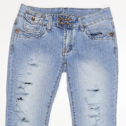 Adore Women’s Blue Size 12 Low Rise Distressed Bootcut Stretch Jeans