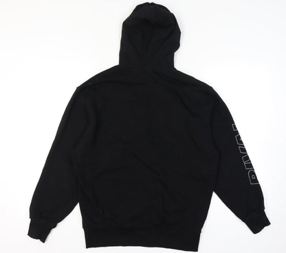 Collusion Unisex Black XS Pullover Graphic Print Cotton Hoodie