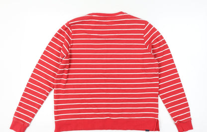 Lighthouse Women’s Red White Stripe Sweatshirt UK 10 Seaside Cotton Blend