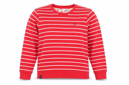 Lighthouse Women’s Red White Stripe Sweatshirt UK 10 Seaside Cotton Blend