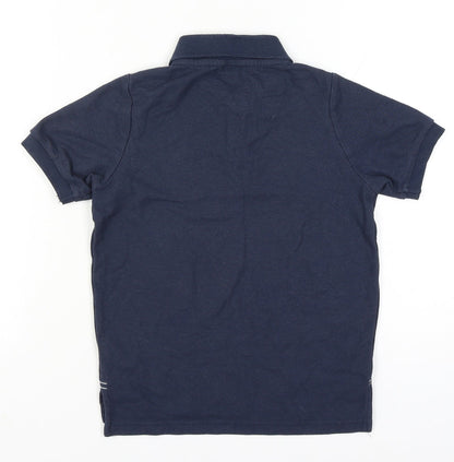 Slazenger Boys Blue 9-10 Years Short Sleeve Logo Polo Shirt