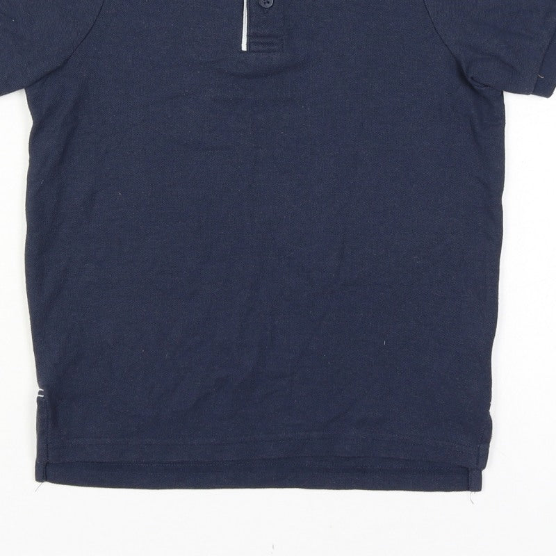 Slazenger Boys Blue 9-10 Years Short Sleeve Logo Polo Shirt