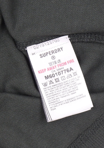 Superdry Men’s Green L Long Sleeve Cotton Henley Button-Up Top