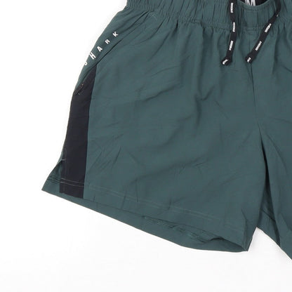 Gymshark Men's Green M Athletic Training Shorts Drawstring Logo
