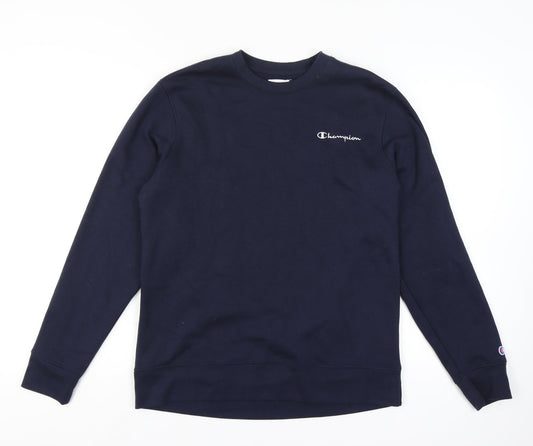 Champion Men’s Blue M Crew Neck Logo Pullover Sweatshirt