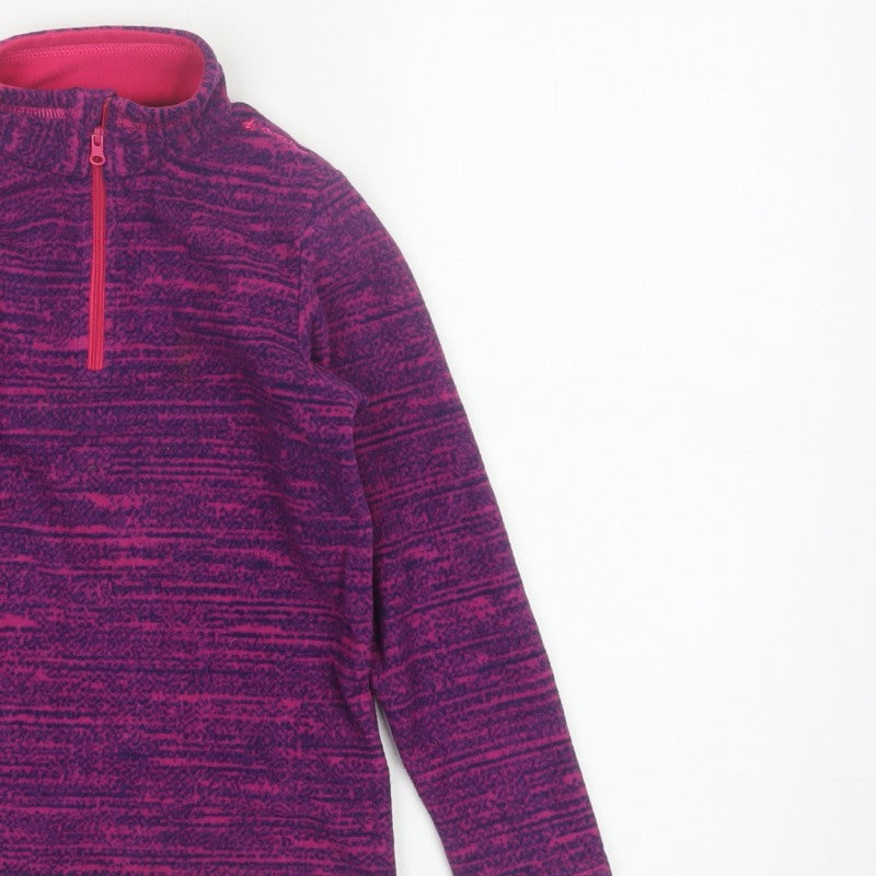 Decathlon Girls Purple Fleece 1/4 Zip Pullover Sweatshirt 6 Years