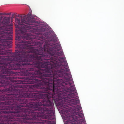 Decathlon Girls Purple Fleece 1/4 Zip Pullover Sweatshirt 6 Years