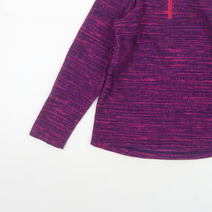 Decathlon Girls Purple Fleece 1/4 Zip Pullover Sweatshirt 6 Years