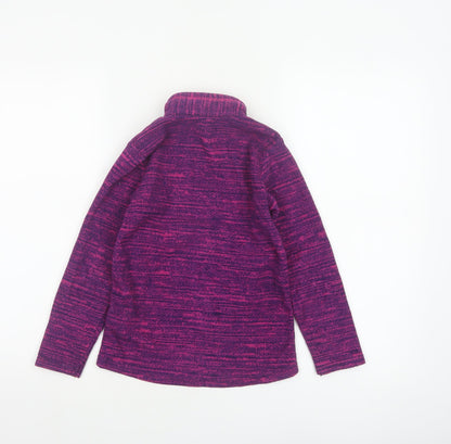 Decathlon Girls Purple Fleece 1/4 Zip Pullover Sweatshirt 6 Years