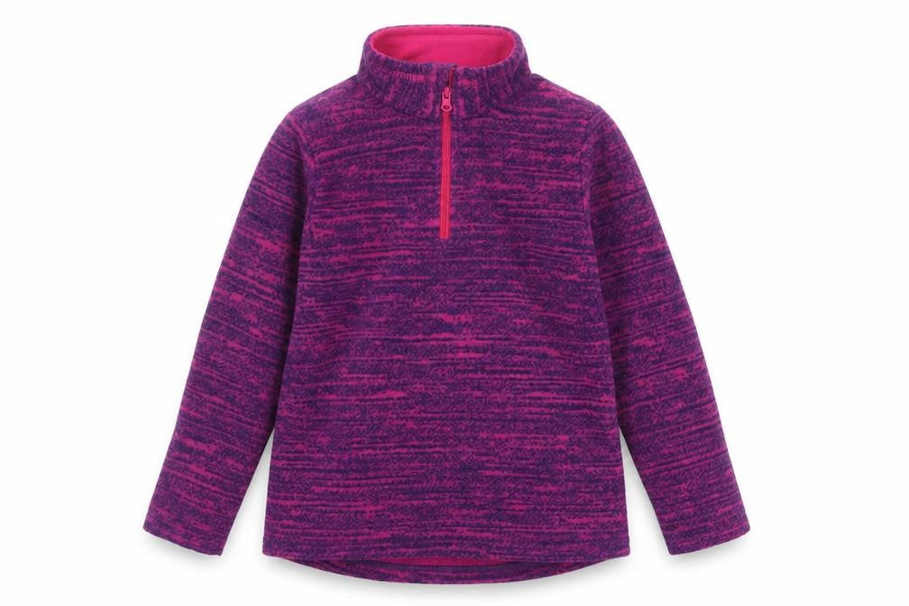 Decathlon Girls Purple Fleece 1/4 Zip Pullover Sweatshirt 6 Years