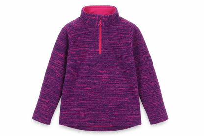 Decathlon Girls Purple Fleece 1/4 Zip Pullover Sweatshirt 6 Years