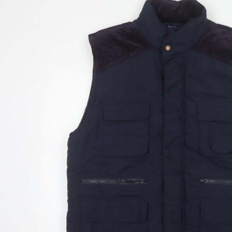 Additional view of Boston 103 Men's Blue M Padded Utility Waistcoat Corduroy Trim