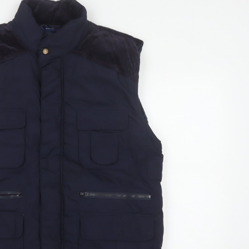 Additional view of Boston 103 Men's Blue M Padded Utility Waistcoat Corduroy Trim