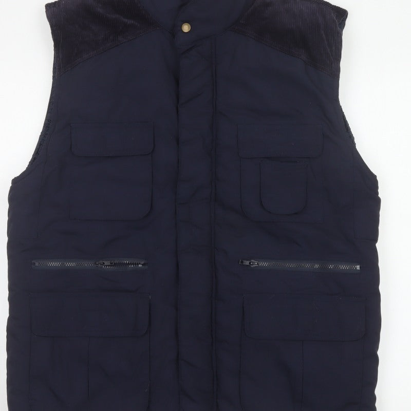 Additional view of Boston 103 Men's Blue M Padded Utility Waistcoat Corduroy Trim